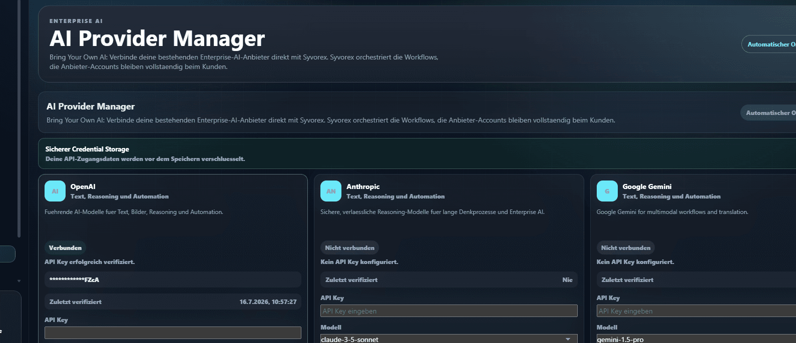 Syvorex AI Provider Manager