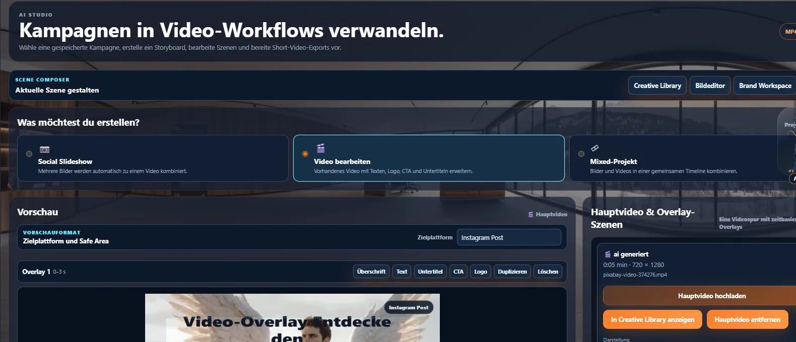Syvorex AI Studio mit Content- und Videoworkflow